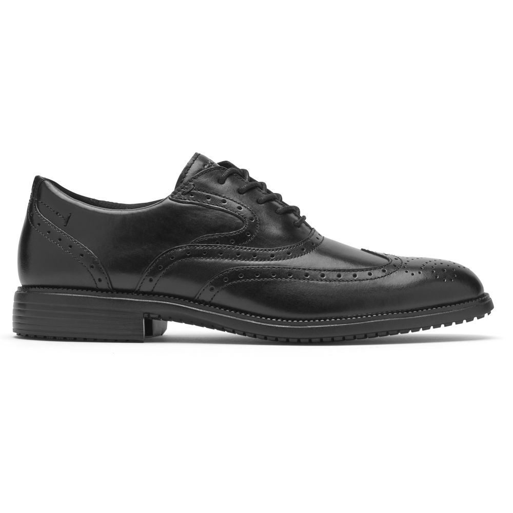 Rockport Men's Total Motion Dressport Wingtip Oxfords - Black - USA (3048ZLJTB)